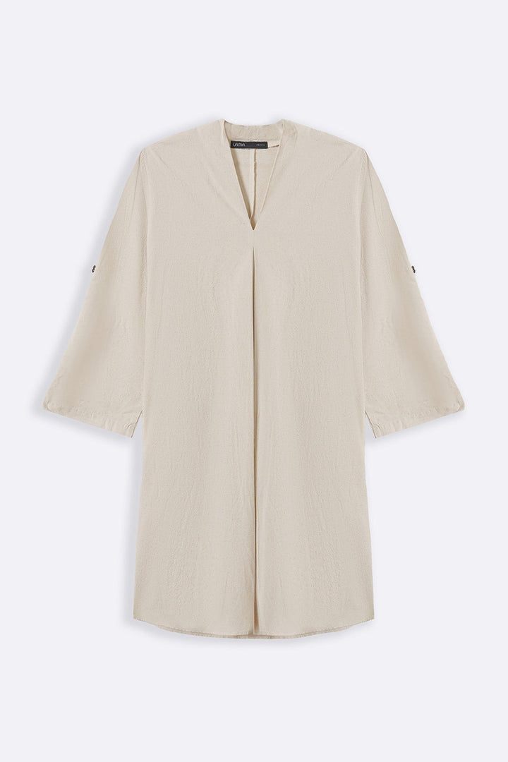 OFF WHITE LINEN MIDI TUNIC