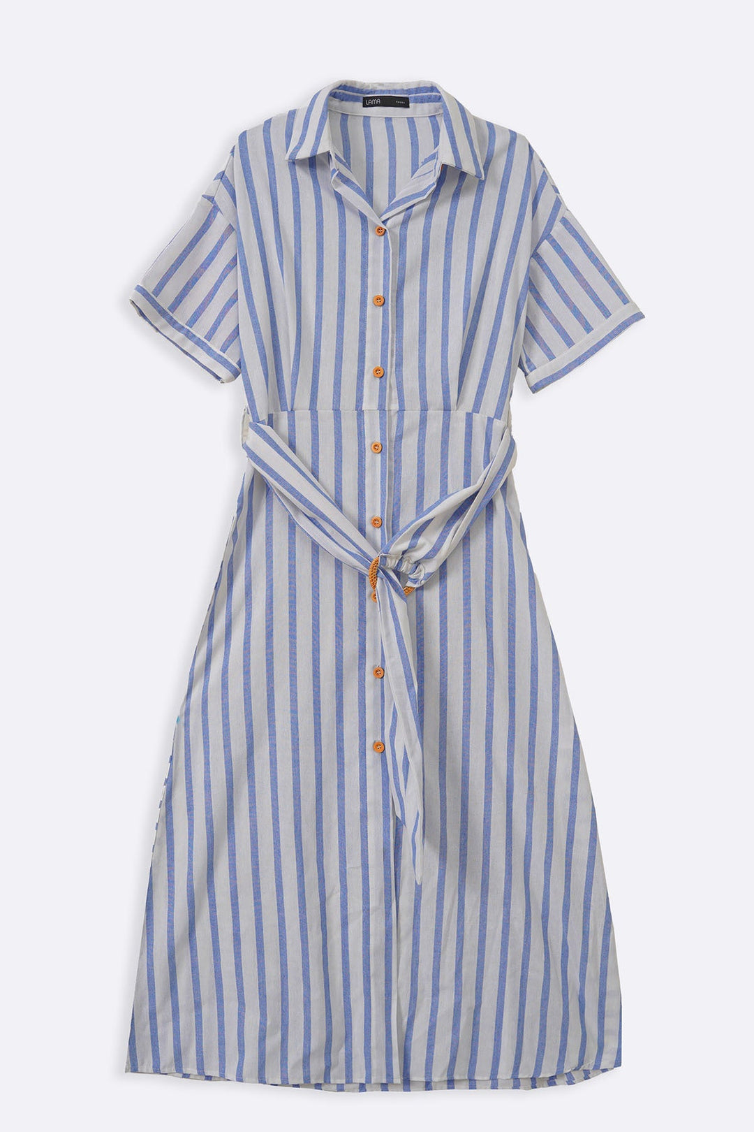 BLUE HOLIDAY LINEN DRESS