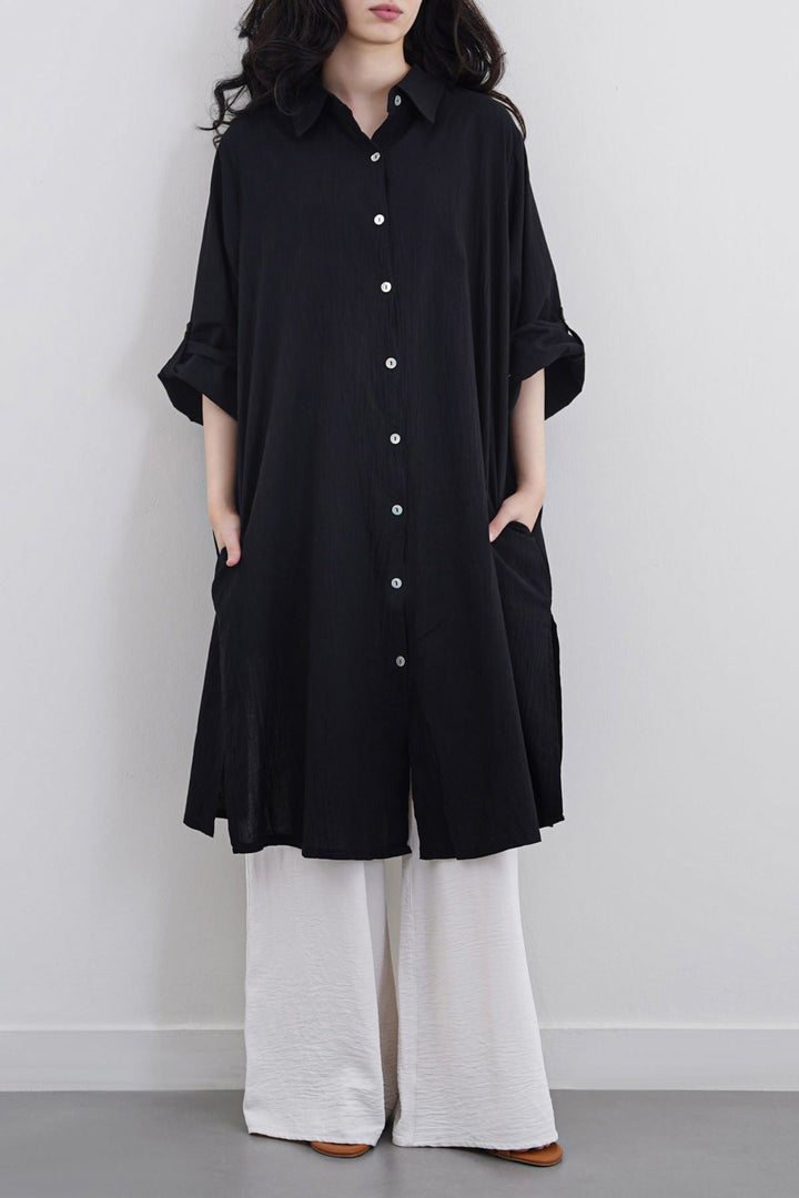 BLACK ORGANIC COTTON TUNIC