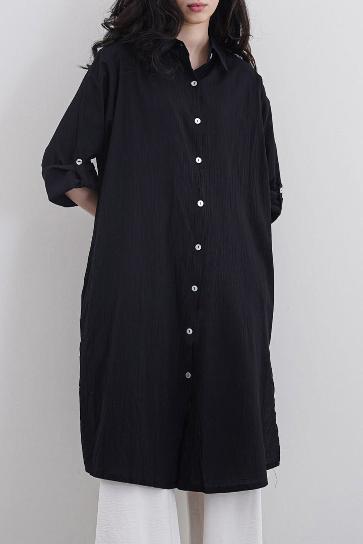 BLACK ORGANIC COTTON TUNIC