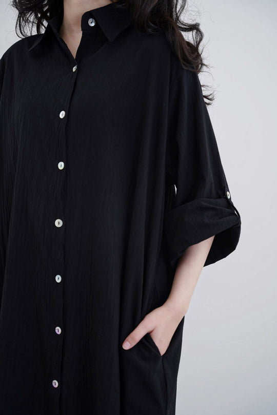 BLACK ORGANIC COTTON TUNIC