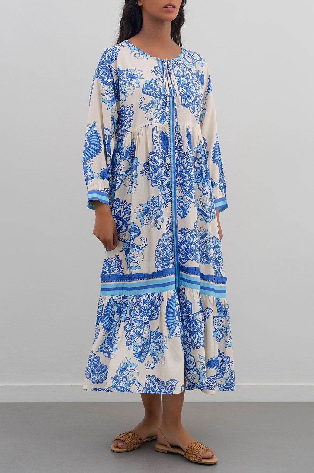 OFF WHITE PORCELAIN LONG DRESS