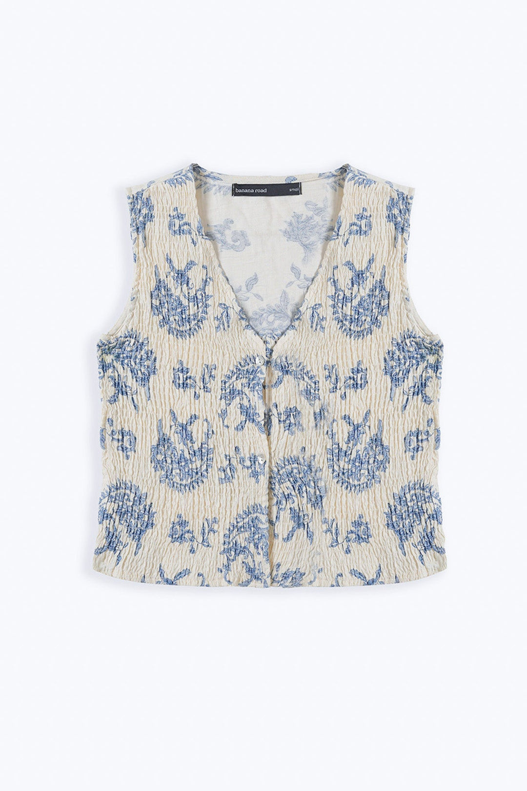 BLUE BLUE SMOCKED VEST