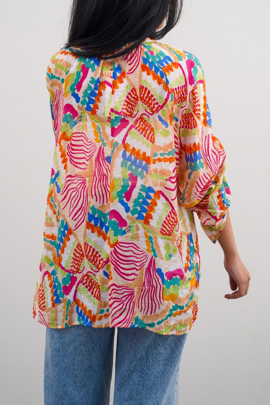 BEIGE CACTUS SILK BLOUSE