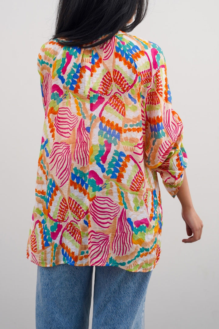 BEIGE CACTUS SILK BLOUSE