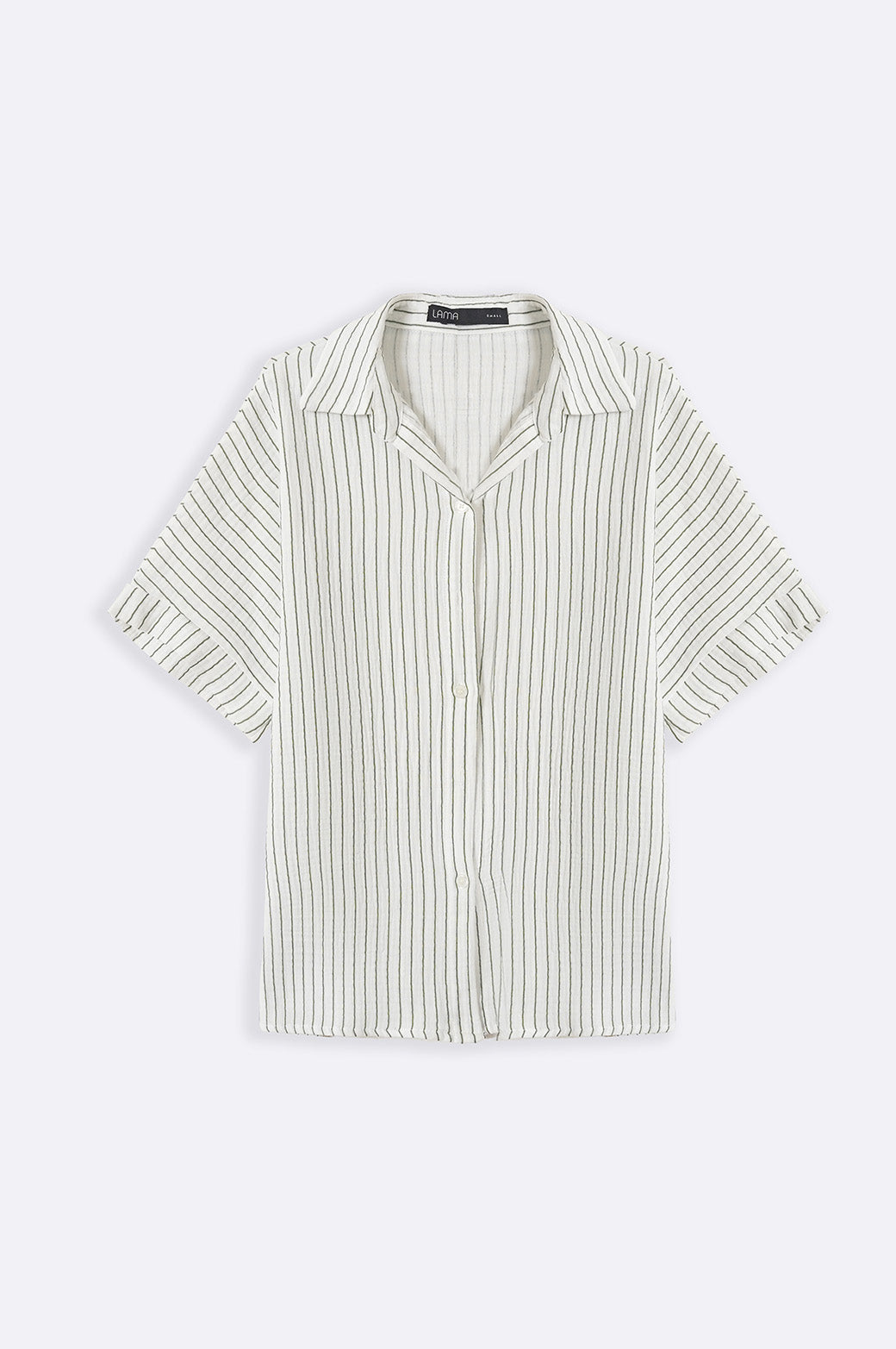 GREEN STRIPED MUSLIN SHIRT
