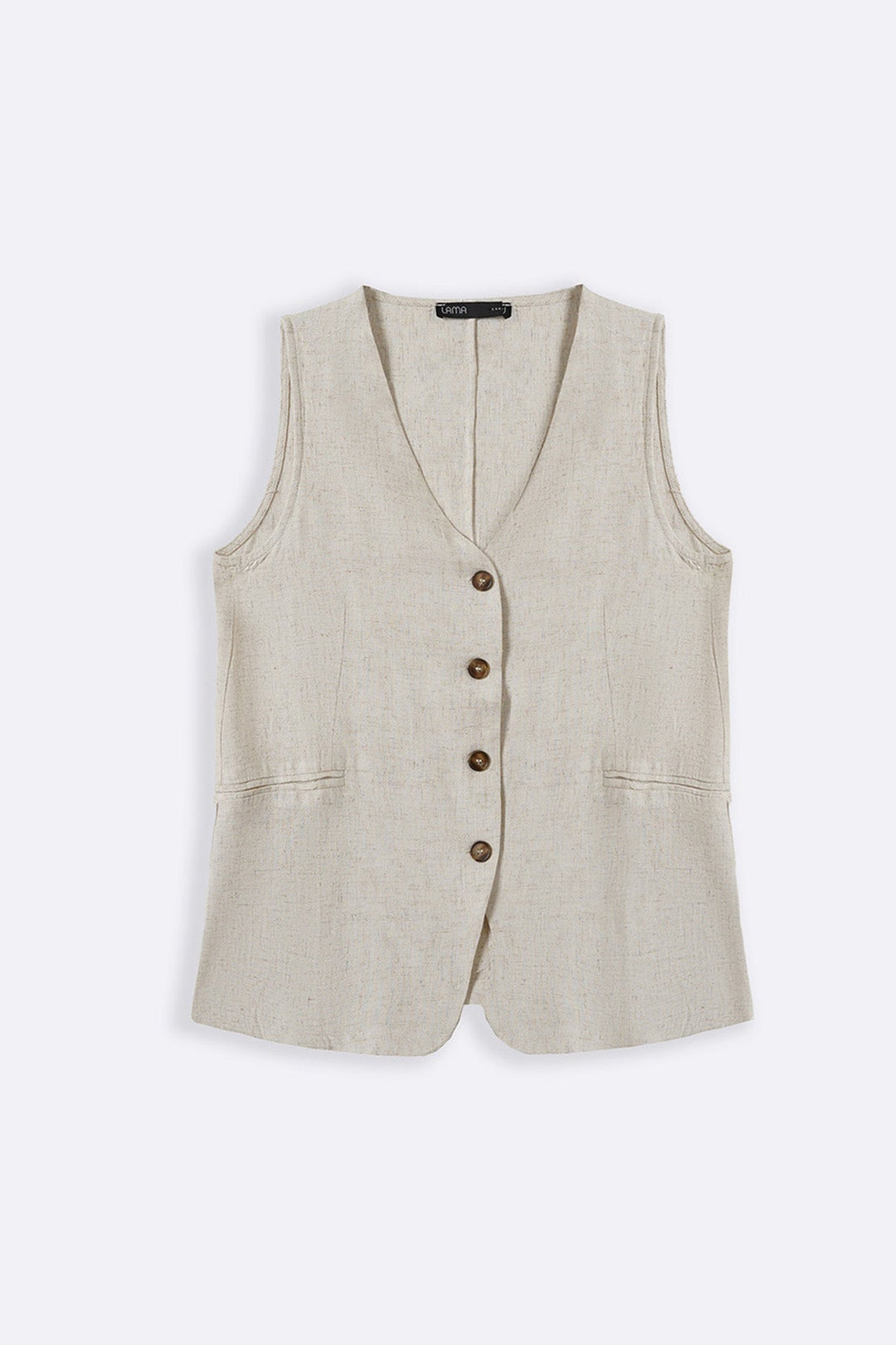 BEIGE CASUAL LINEN VEST