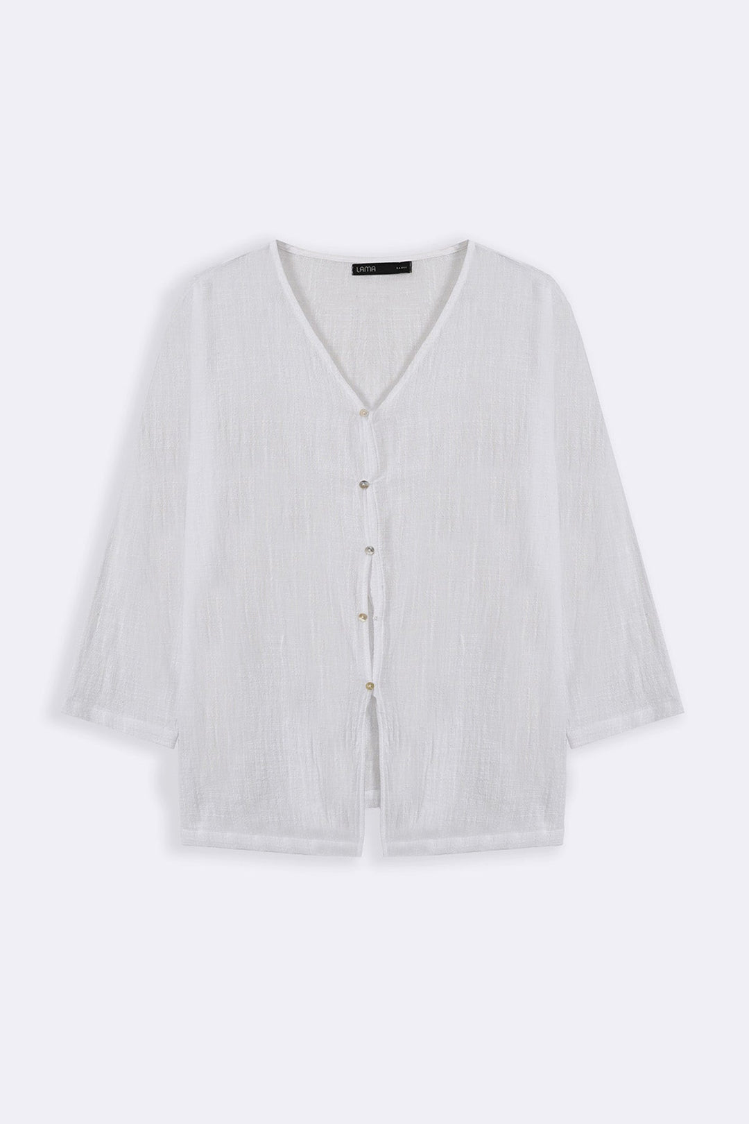 WHITE PURE COTTON GAUZE BLOUSE