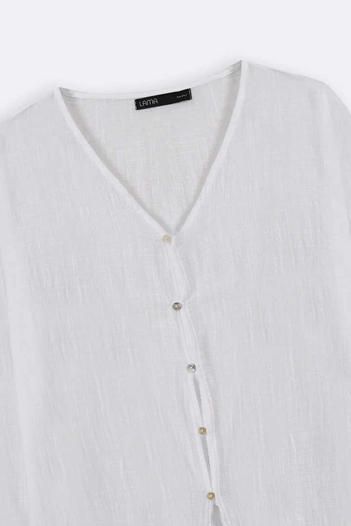 WHITE PURE COTTON GAUZE BLOUSE