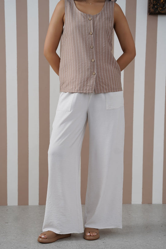 TAUPE STRIPED BLOUSE