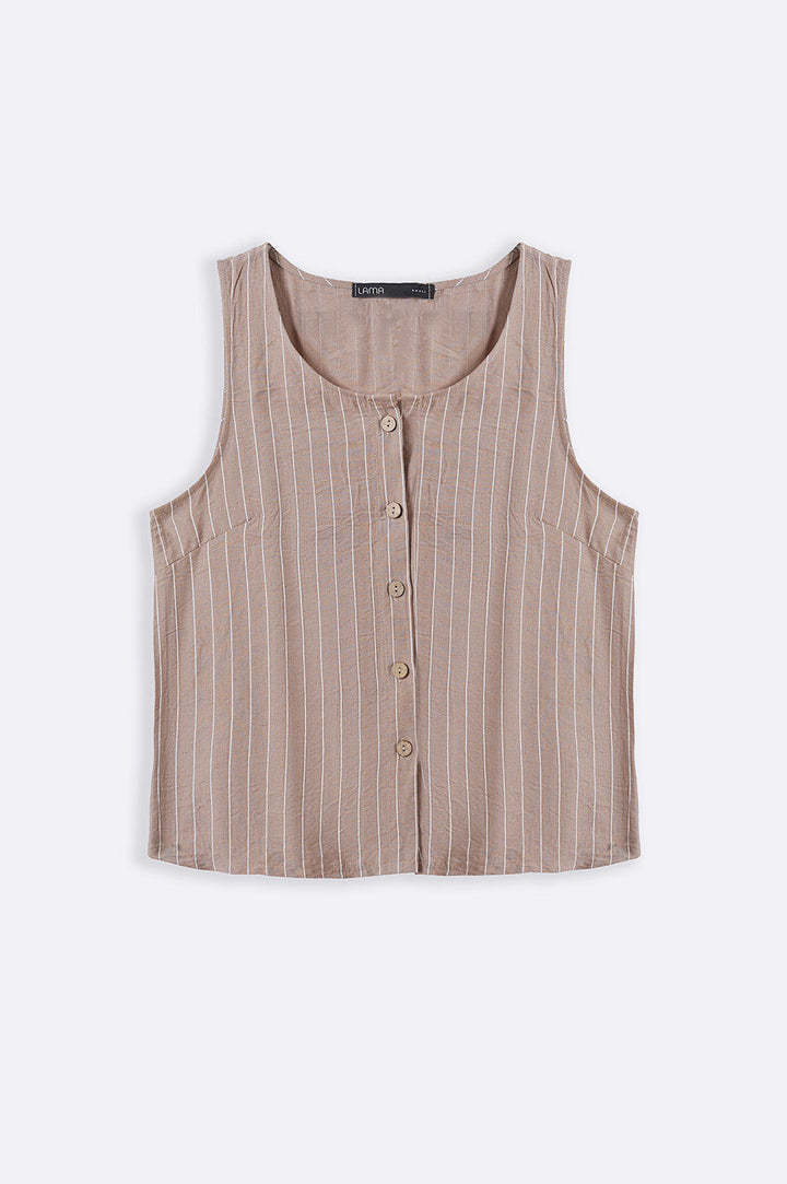 TAUPE STRIPED BLOUSE