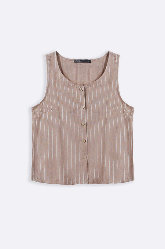 TAUPE STRIPED BLOUSE