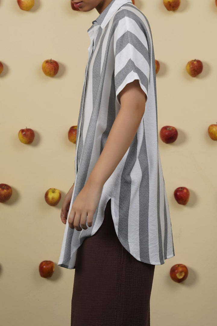BLACK STRIPED HOLIDAY TUNIC