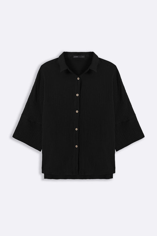 BLACK EVERYDAY MUSLIN SHIRT