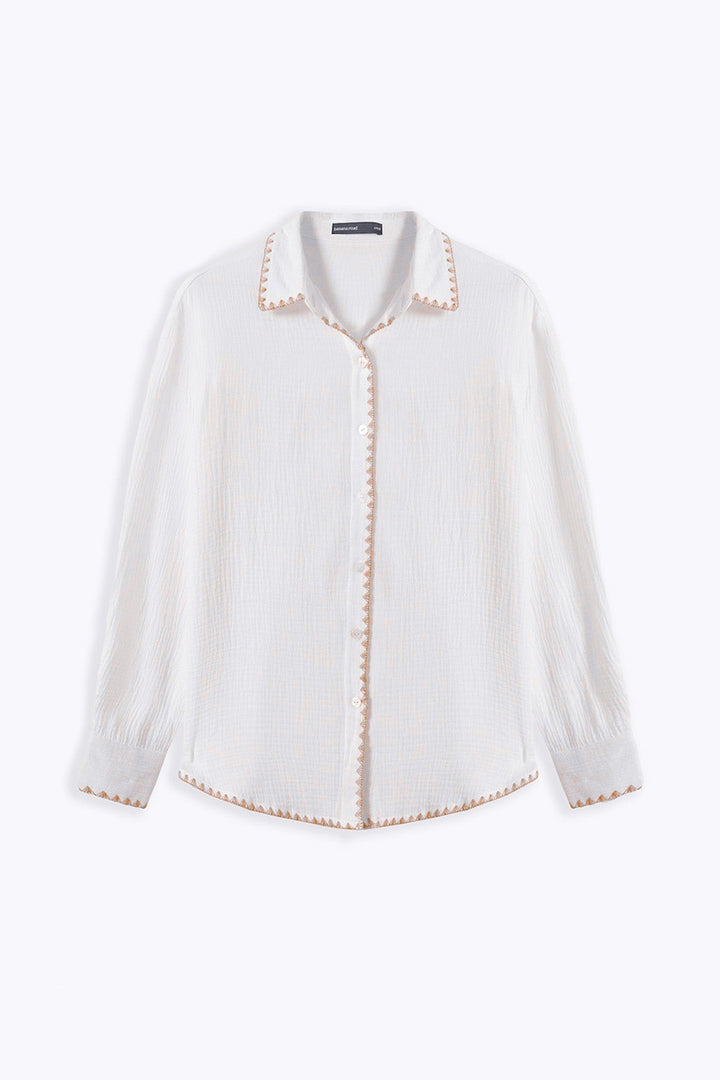 BEIGE MUSLIN RESORT SHIRT