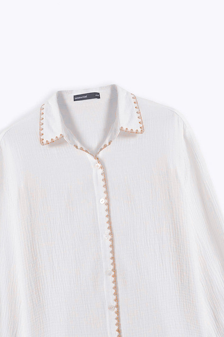 BEIGE MUSLIN RESORT SHIRT