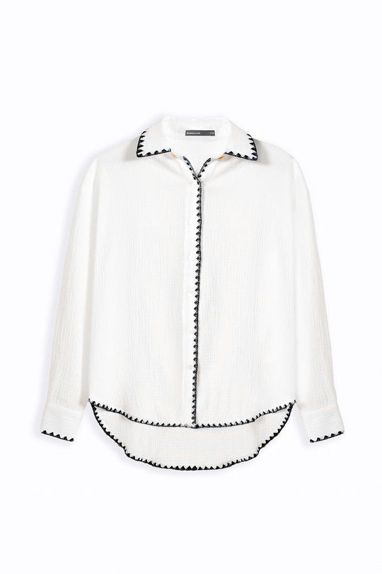 BLACK MUSLIN RESORT SHIRT