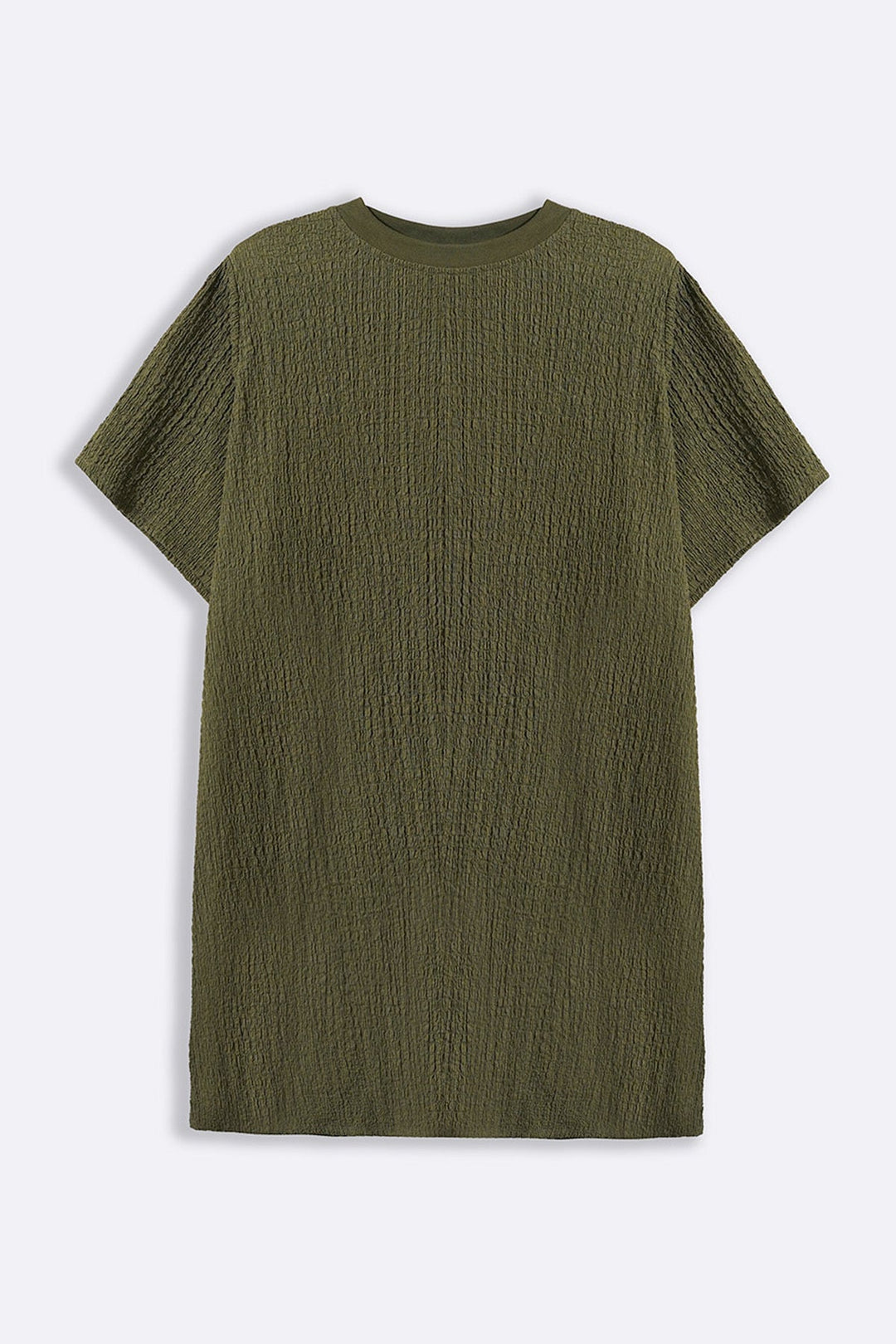 GREEN TEXTURED T-SHIRT TUNIC