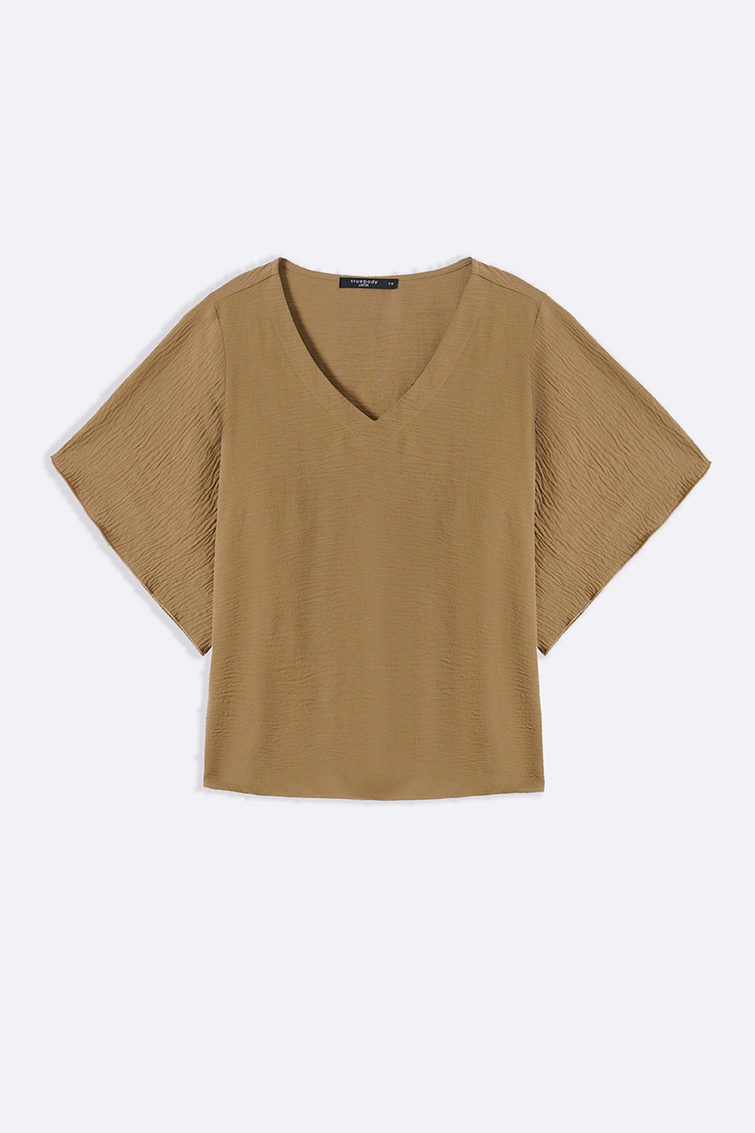 TAUPE BATWING FLOWY SHIRT
