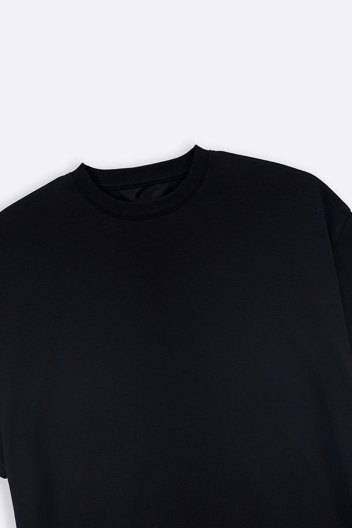 BLACK LYOCELL COTTON TEE