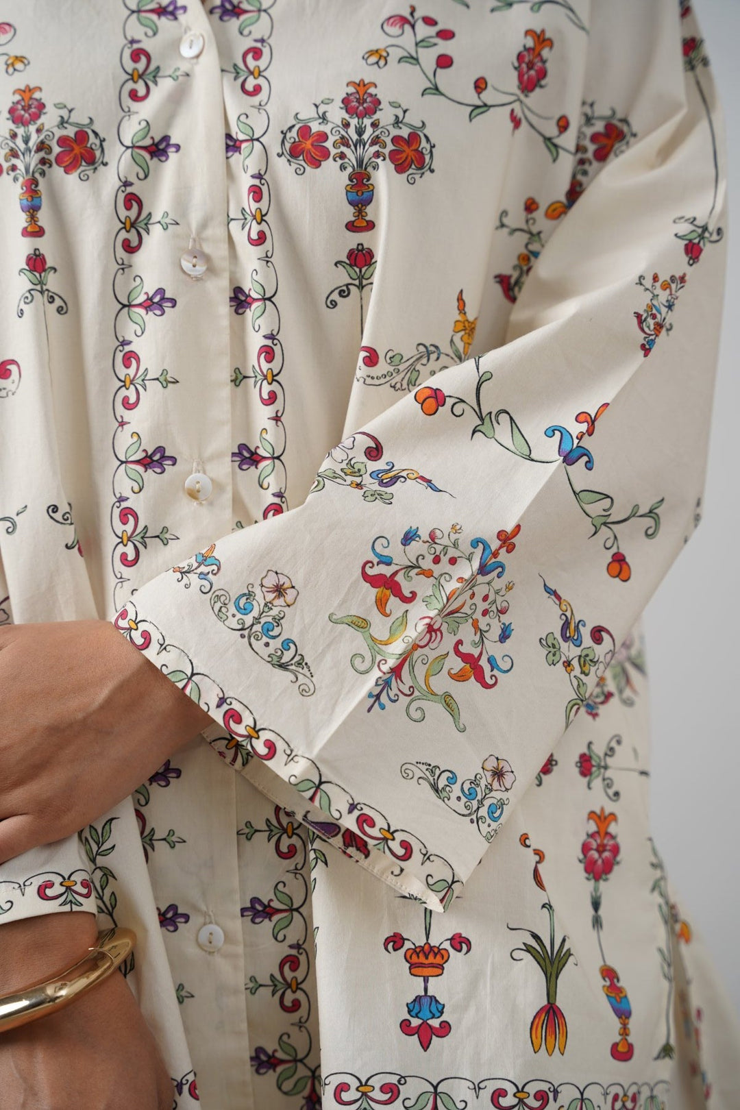 BEIGE ANDALUSIA COTTON SHIRT