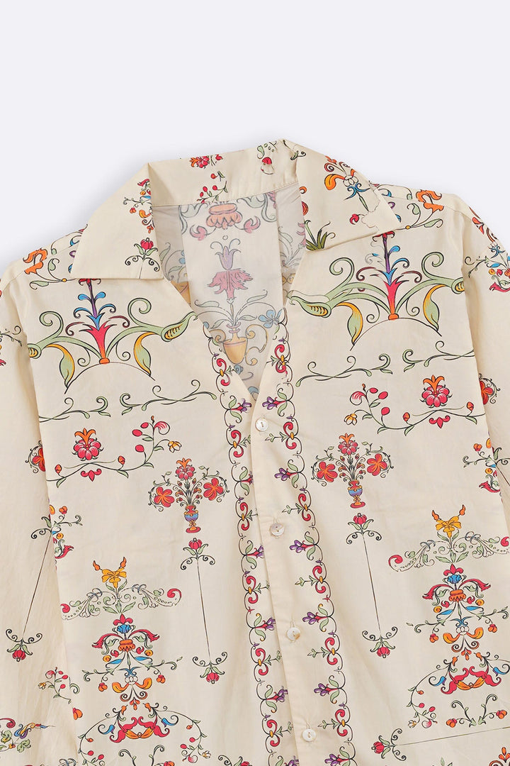 BEIGE ANDALUSIA COTTON SHIRT