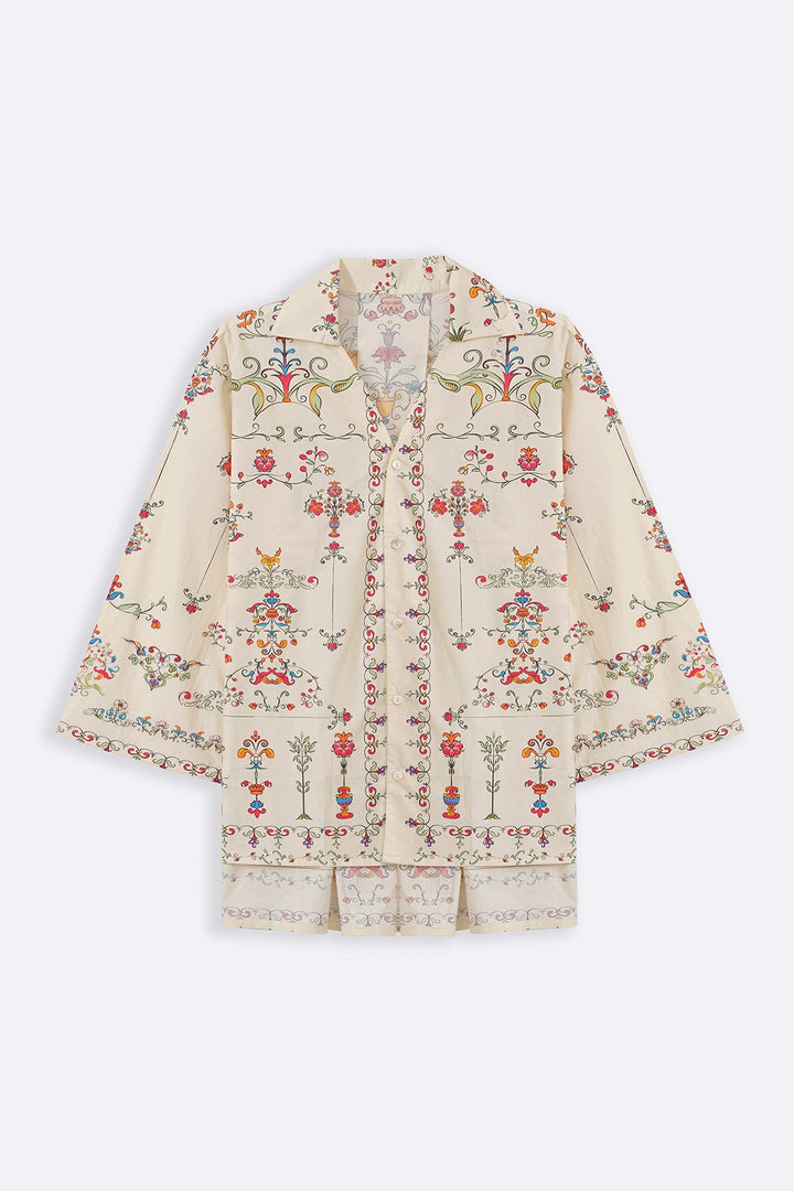 BEIGE ANDALUSIA COTTON SHIRT