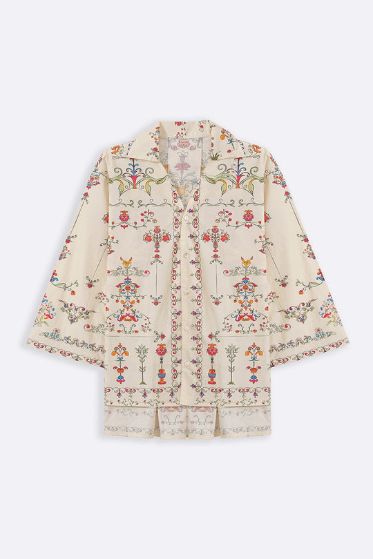 BEIGE ANDALUSIA COTTON SHIRT