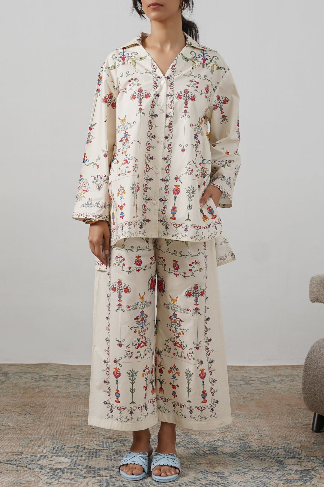 BEIGE ANDALUSIA COTTON SHIRT
