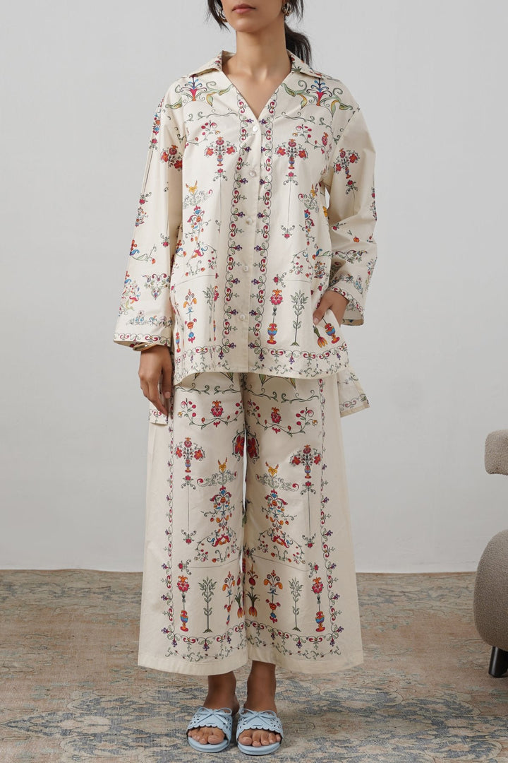 BEIGE ANDALUSIA COTTON SHIRT