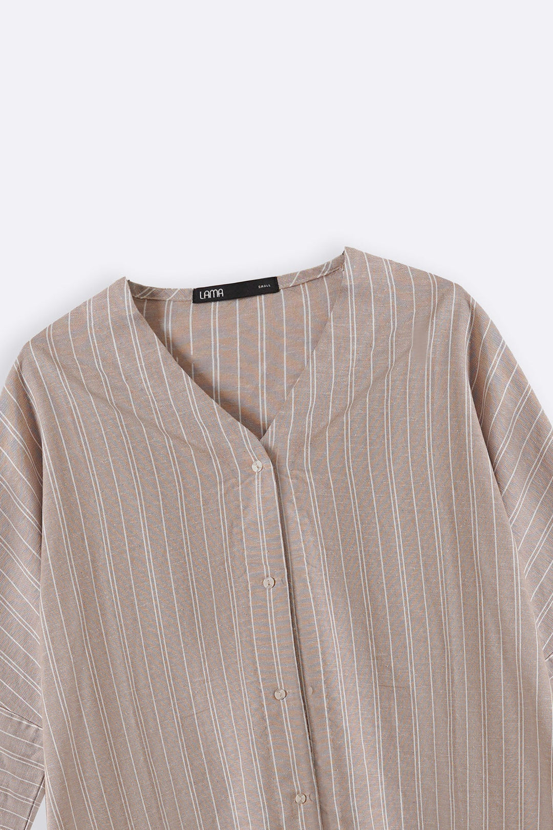 BEIGE LINEN BATWING SHIRT