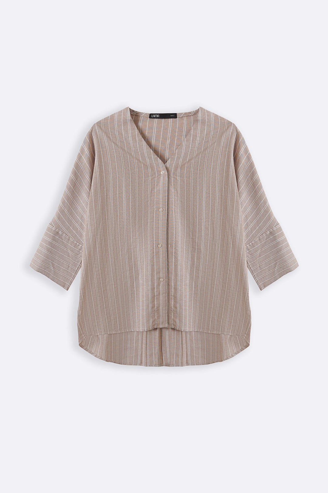 BEIGE LINEN BATWING SHIRT
