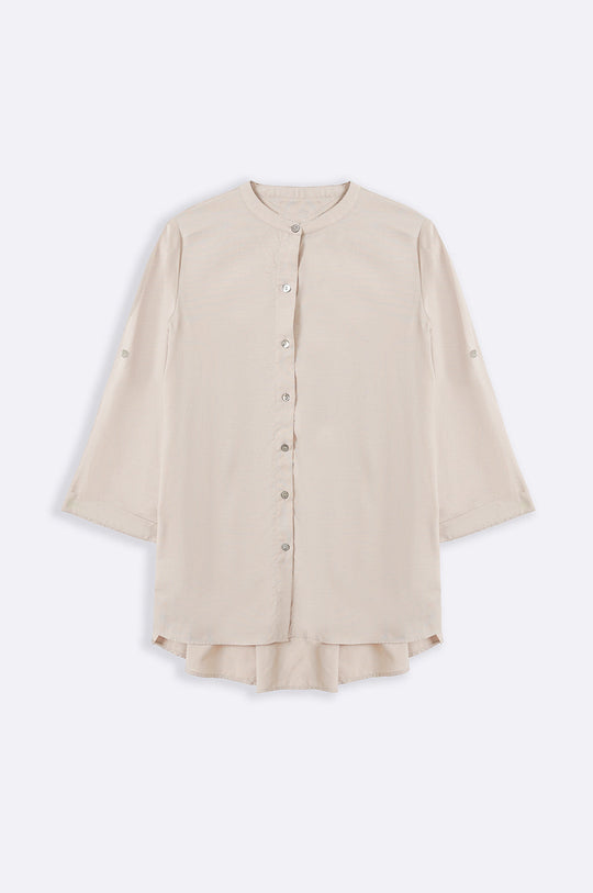 BEIGE COTTON FLARE TUNIC