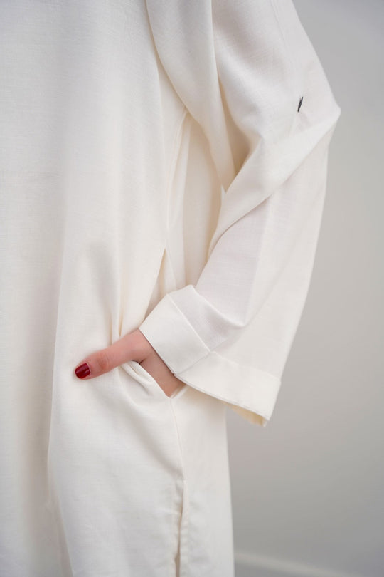 WHITE COTTON FLARE TUNIC
