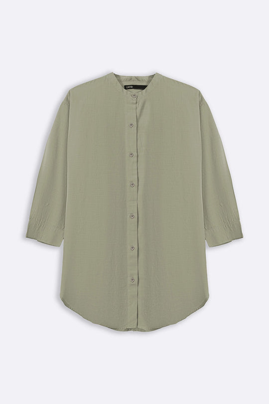 GREEN ESSENTIAL COTTON SHIRT