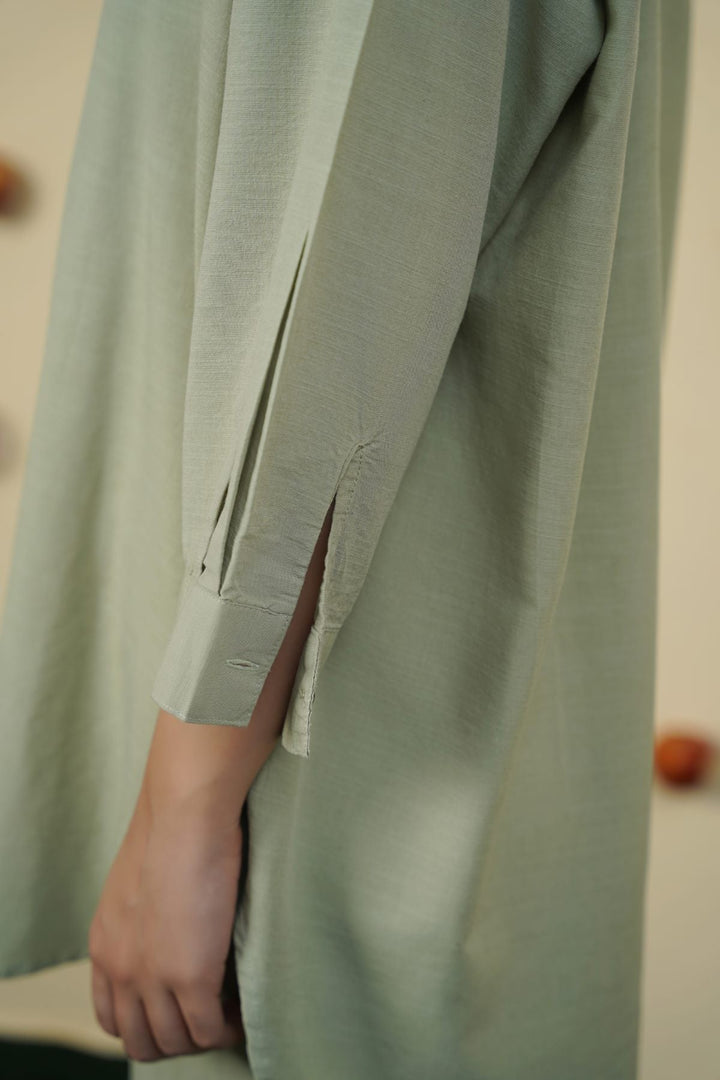 GREEN ESSENTIAL COTTON SHIRT