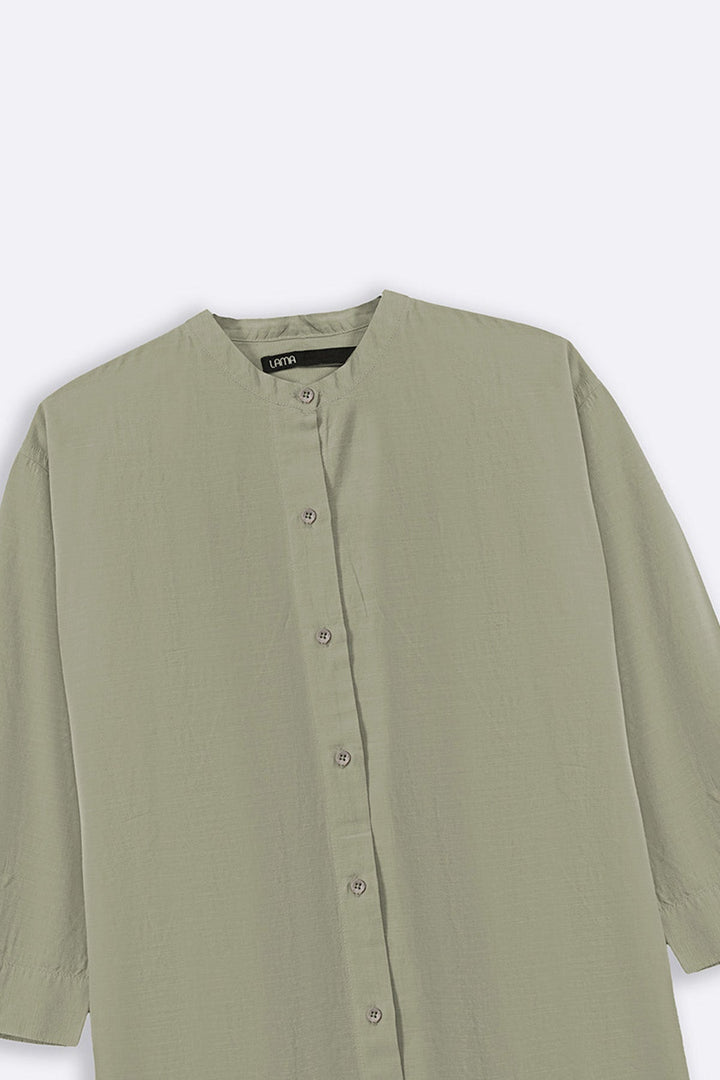 GREEN ESSENTIAL COTTON SHIRT