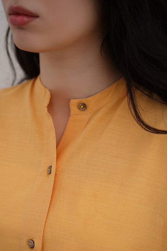 YELLOW ESSENTIAL COTTON SHIRT