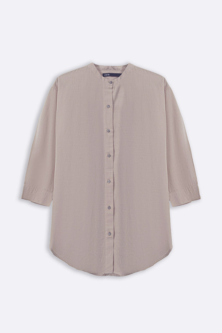 BEIGE ESSENTIAL COTTON SHIRT