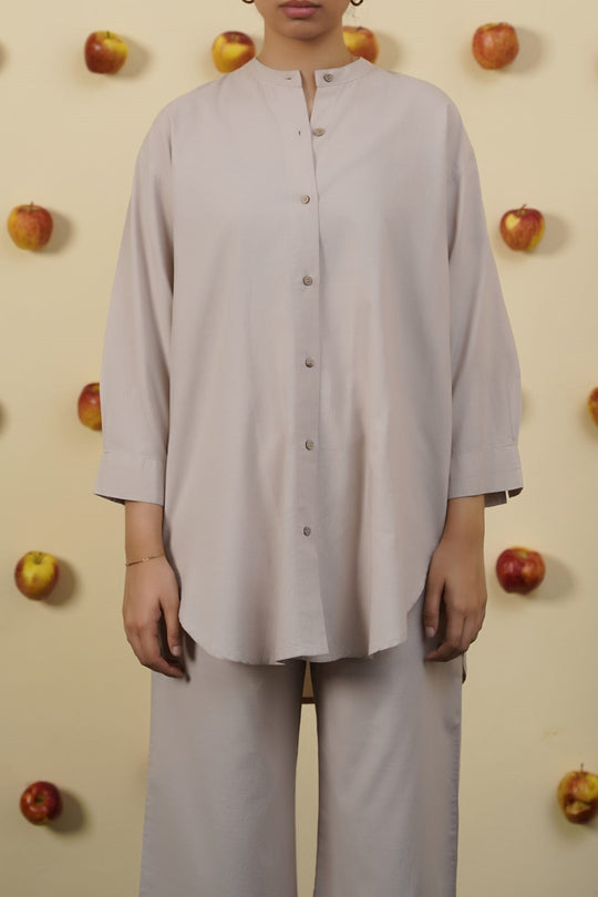 BEIGE ESSENTIAL COTTON SHIRT