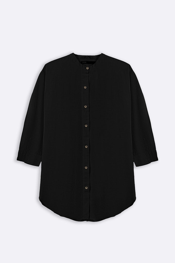 BLACK ESSENTIAL COTTON SHIRT