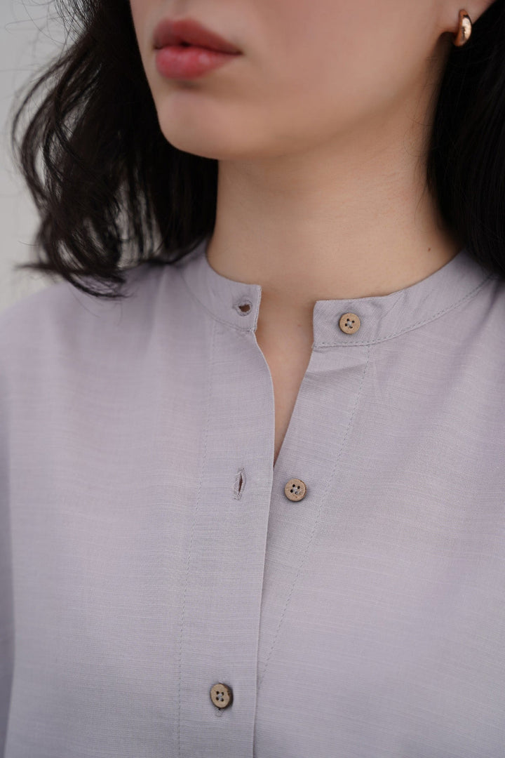 GREY ESSENTIAL COTTON SHIRT