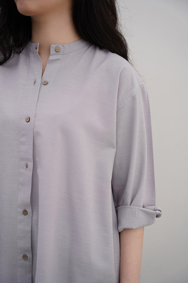 GREY ESSENTIAL COTTON SHIRT