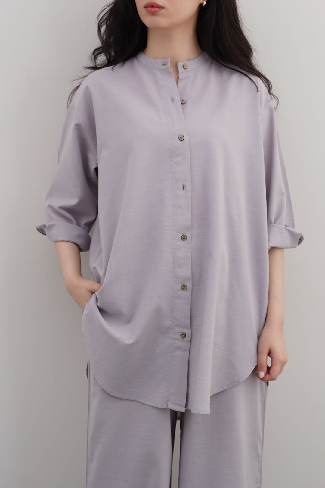 GREY ESSENTIAL COTTON SHIRT