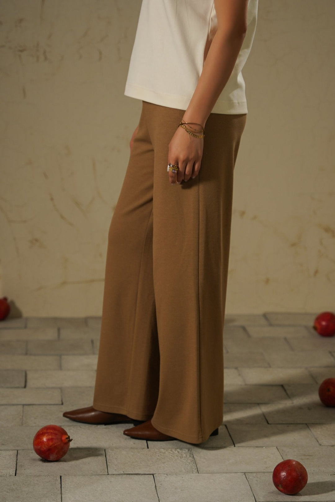 CAMEL SEMI-FORMAL KNIT PANTS