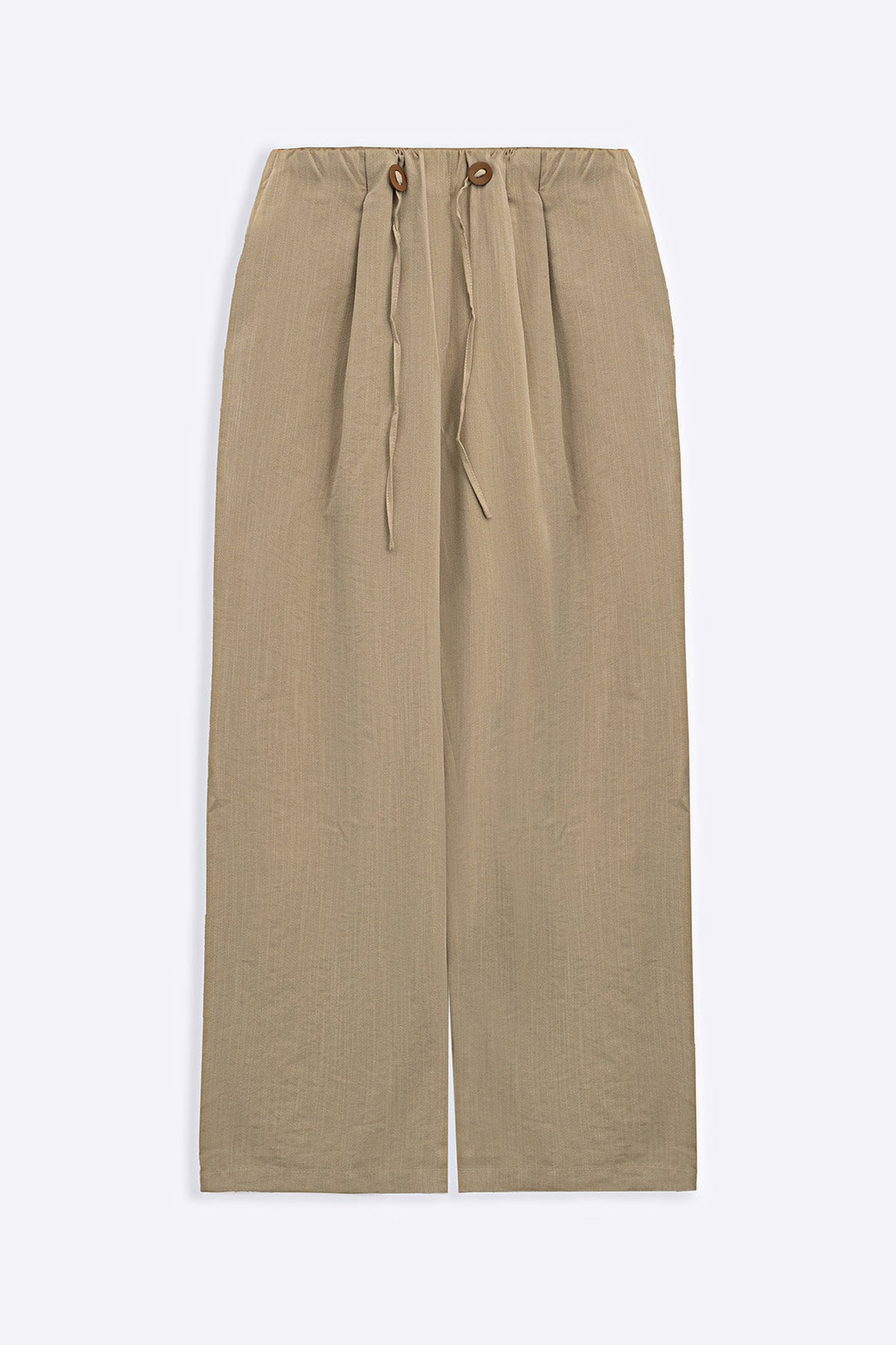 BEIGE PANTS WITH STATEMENT DRAWSTRING