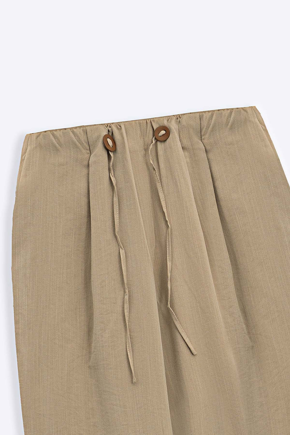 BEIGE PANTS WITH STATEMENT DRAWSTRING