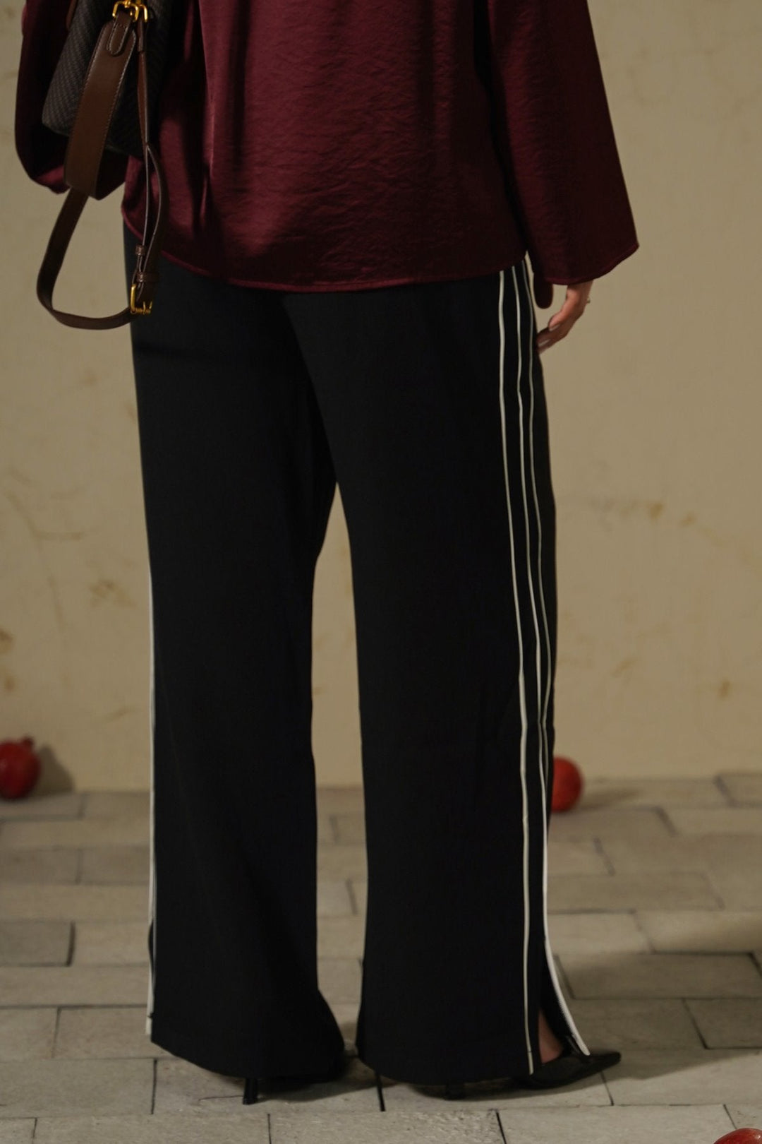 BLACK SPORTS CHIC WIDE PANTS