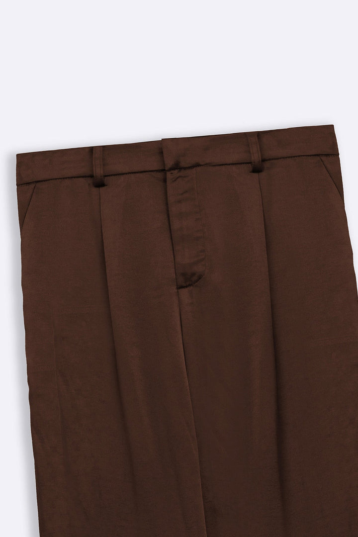 CHOCOLATE SILKY FORMAL PANTS