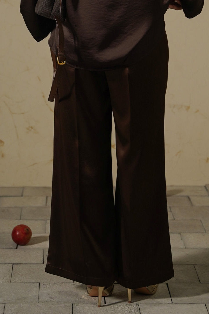 CHOCOLATE SILKY FORMAL PANTS